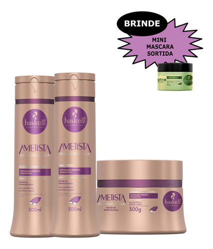 Ametista Haskell Kit Shamp+cond+masc 300ml + Brinde