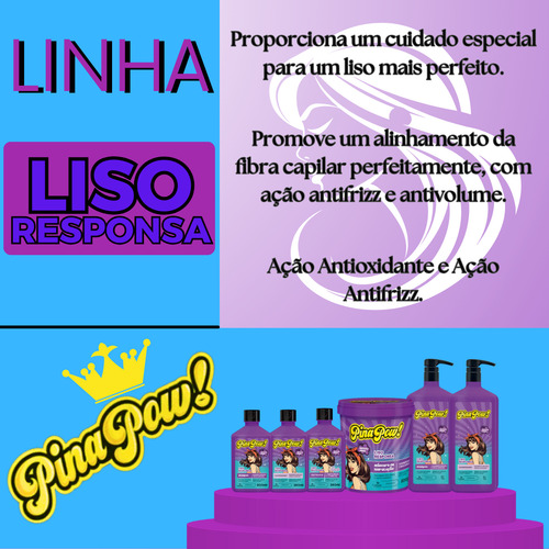 Kit 02un Shampoo E Condicionador Liso Responsa Pinapow 300ml