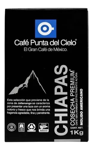 Café Molido Punta Del Cielo Cosecha Premium De Chiapas 1 Kg