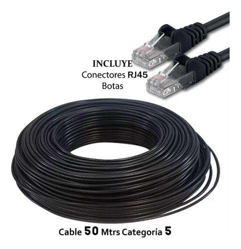 50 Metros Cable Exterior Internet Utp Cat5e 70% Cobre Outdoo