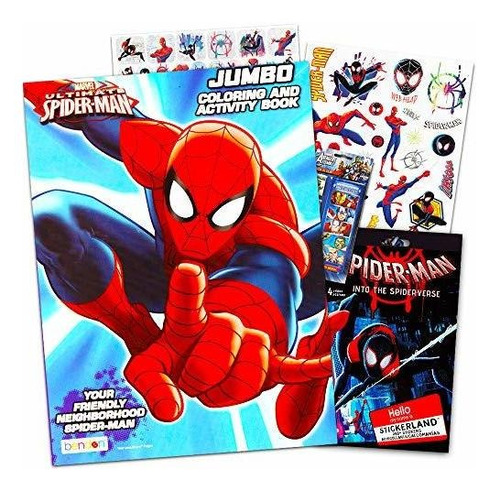 Libro De Colorear Marvel Spiderman Con Más De 270 Pegatinas 