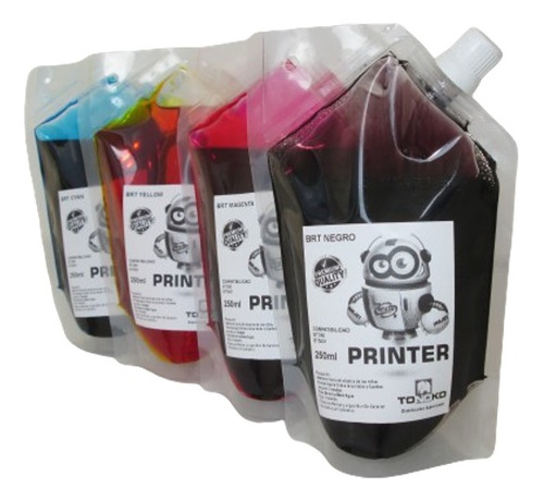 4 Tintas Printer Compatible Para Brother Dcp-t300  250ml