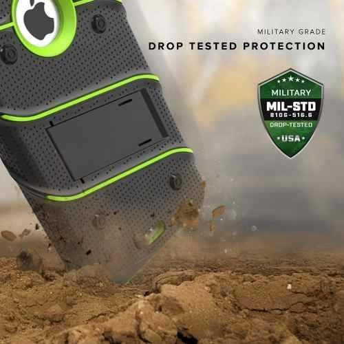Case Protector iPhone 8 Plus 7+ Con Vidrio T. Extremo Verde