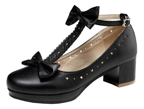 Zapatos Lolita Shoes Con Correas En T Y Lazos Tipo Mary [u]