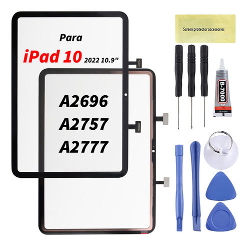 Cristal Tactil Touch Para iPad 10th 2022 10.9 Pulgadas A2696 A2757 A2777 Negro