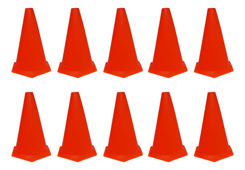 Kit C/10 Cones 24cm Flexível Funcional Cor Laranja 1 Fit