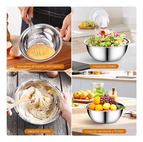 Bowl Acero Inoxidable, Bowls De Cocina De 5 Piezas,