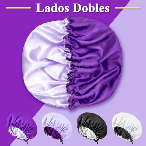 2 Pcs Gorros Rizadores De Raso,viene Con 2 Pcs Diademas De