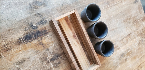 Cajita De Madera Para 2 Dips Porta Saquitos De Té Ají Diseño