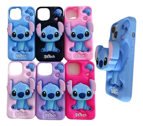 Funda De Stich Pop Importada Para Iphone 16 Pro Max Promax Negro