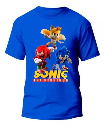 Camiseta Sonic Infantil Camisa Fantasia Manga Curta Estampas