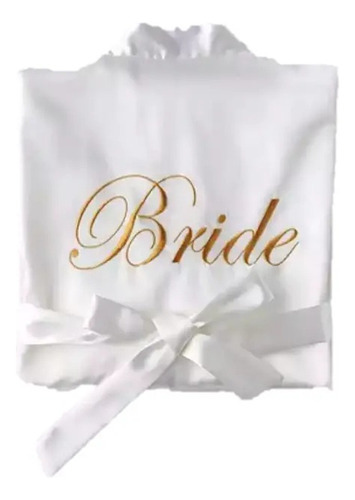 Bata Novia Satin Blanca Bordada Bride (novia)