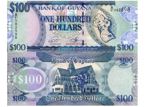 Billete De Guyana $ 100 Dólares De 2014 Nuevo Sin Circular