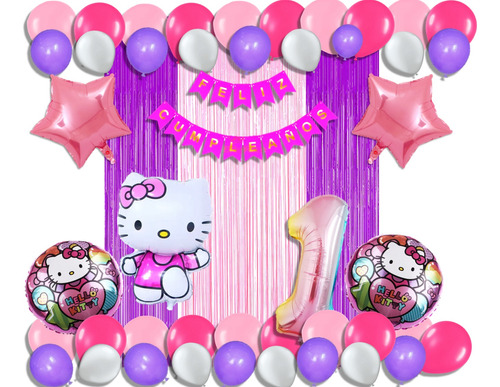 Kit Decoración Globos Metálicos (38 Piezas) - Hello Kitty
