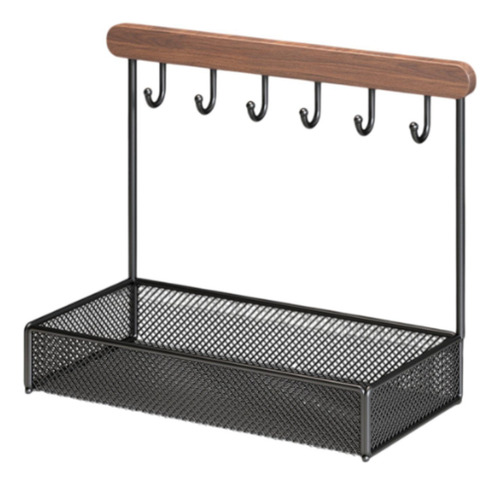 Decoración De Almacenamiento De Soporte Base Cuadrada Negro