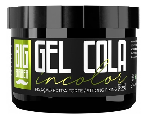 Kit Gel Cola Incolor Extra Forte E Pente Duplo Big Barber