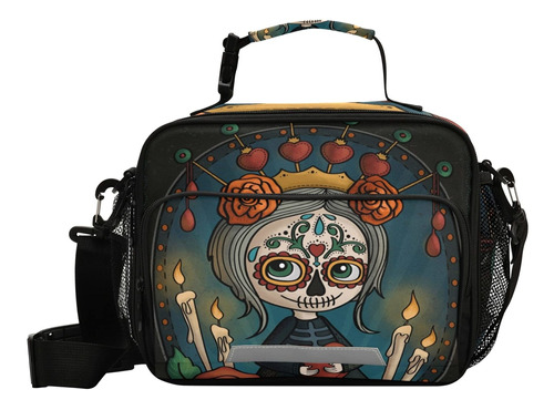 Glaphy Bolsa De Almuerzo Con Diseño De Calavera De Azúcar Pa