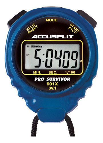 Reloj Cronómetro Accusplit Pro Survivor A601x, Con Pantall. Color Azul