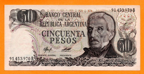 Billete 50 Pesos Ley - Bottero 2380a - Año 1978 Sin Circular