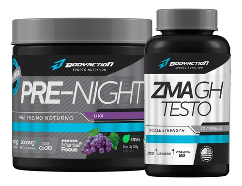 Pré Treino Noturno Beta Workout Sem Cafeína + Zma Gh-testo Sabor Uva