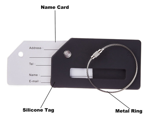 8 Etiquetas De Silicona Para Equipaje, Mochila Escolar, Colo