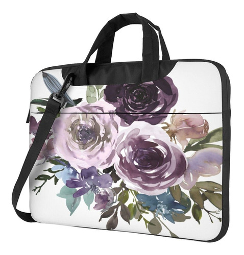 Bolso Para Portatil Maletin Moda Rosa Purpura Flor Floral