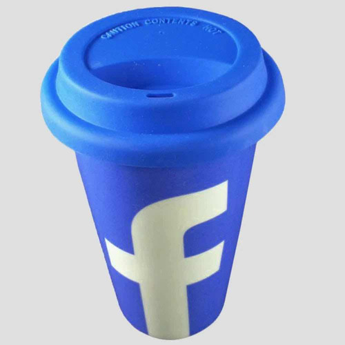 Vaso Taza Térmico Con Tapa Caucho Y Diseño Facebook