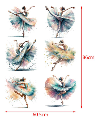 2 Calcomanías De Pared De De Ballet, Pegatinas De Pared De