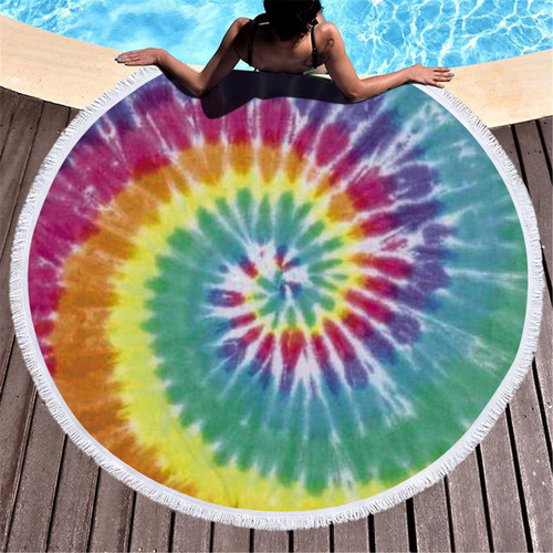 Alfombra De Playa F Beach Towel Con Estampado Redondo De Mic