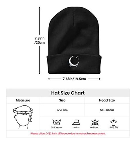 Gorro De Punto Con Bordado Gótico De Luna Para Hombres Y Muj