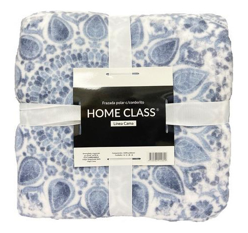 Frazada  Home Class 1 Plaza Reversible Polar Y Corderito Color Arab Azul