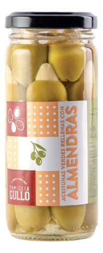 Aceitunas Verdes Con Almendras Famiglia Gullo 200 Gr