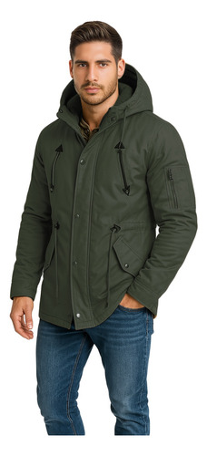 Parka Hombre Abrigada Casual Nueva Con Capucha Temporada Invierno