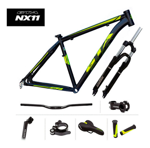 Kit Quadro Gta Nx11 19 Aro 29 + Suspensão Preto/amarelo