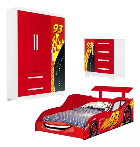 Jogo De Quarto Carro Azul Infantil Stock Car Bebe Solteiro Menino