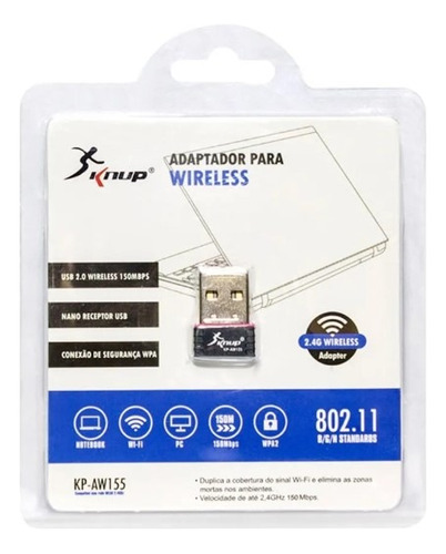 Adaptador Wireless Usb 2.0 150 Mps Velocidade 2,4ghz Knup