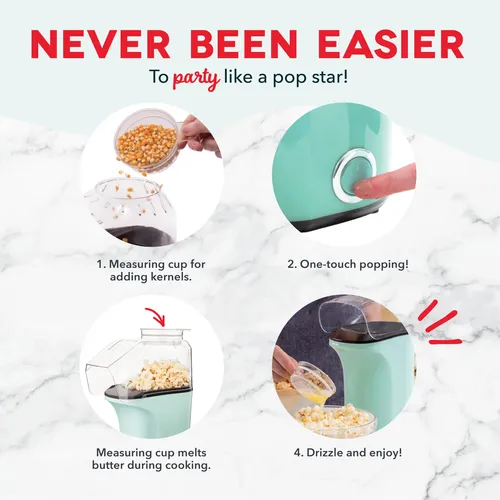 Popcorn Popper Dash Hot Air, 16 Tazas Con Taza Medidora, Col