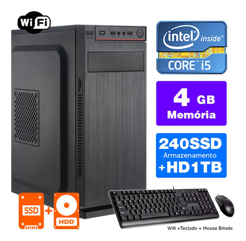 Cpu Bs Intel Core I5 2ªger 4gb Ssd240+1tb