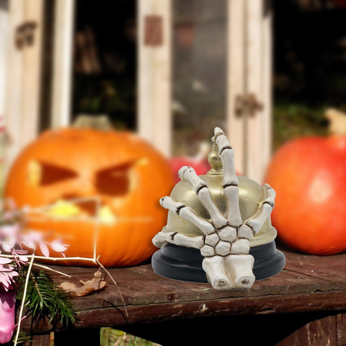 Estatua De Mano De Esqueleto Y Campana De Halloween, Regalo