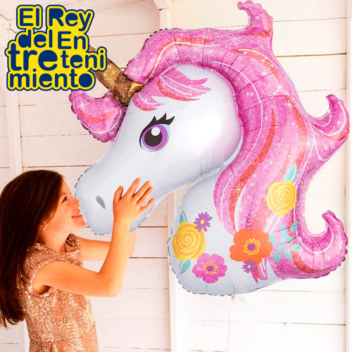 Set Globos N°14 Unicornio Feliz Cumpleaños 82 Pcs - El Rey
