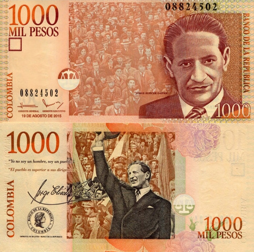 Cédula Fe Estrangeira 1.000 Pesos Colômbia 