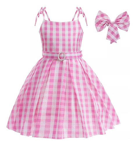 Vestido Xadrez Infantil Quadriculado Barbie Para Infantil