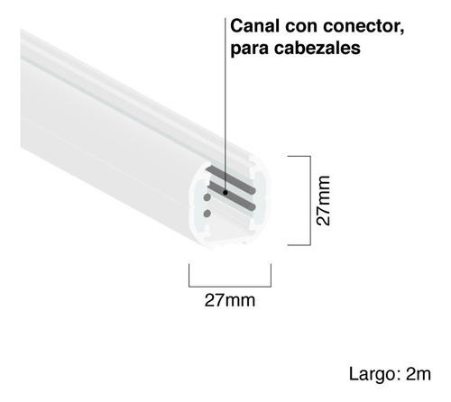 Riel De Aluminio 2 Metros Pintado 2 Efecto Eclipse