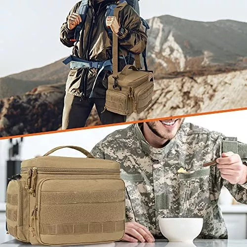 Fiambrera táctica militar para hombres, bolsa de almuerzo resistente,  trabajo a prueba de fugas, aislada, duradera