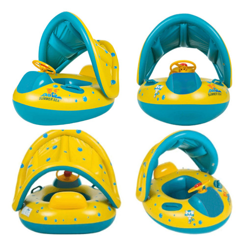 Boia Bote Carrinho Bebê Infantil Inflável Piscina Cobertura Removivel Proteção Com Volante Pop Imports