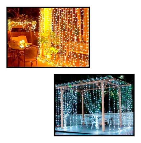 Cortina 100 Led De 3 X 1 M Para Decoración De Fiestas Navide