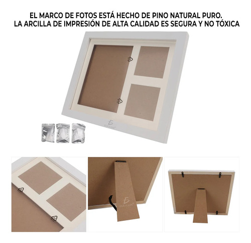 Marco De Fotos Para Bebés Mascotas Con Manualidad Impresión Color Beige ELE-GATE