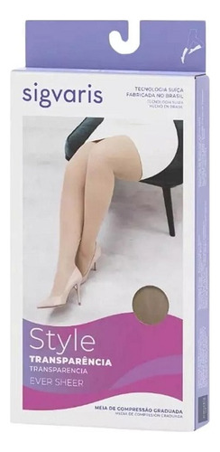 Meia 3/4 Ever Sheerad 20-30 Mmhg Fechada Sigvaris Natural P2