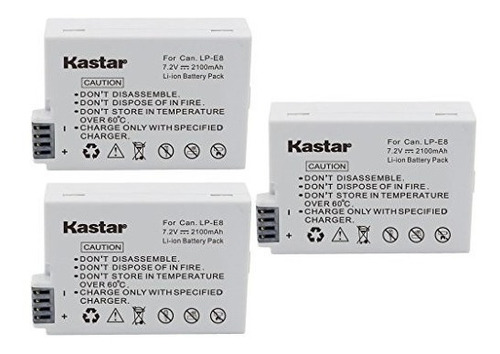 3-pack Baterías Kastar Lp-e8 Canon T2i T3i T4i T5i 