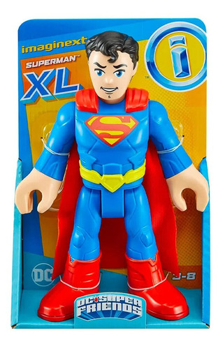 Muñeco Superman Xl de Imaginext DC Super Friends, 25 cm, color mate